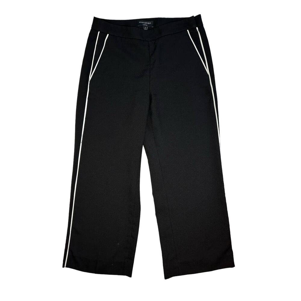 Banana Republic Black Wide Leg Capri Pants Size 4